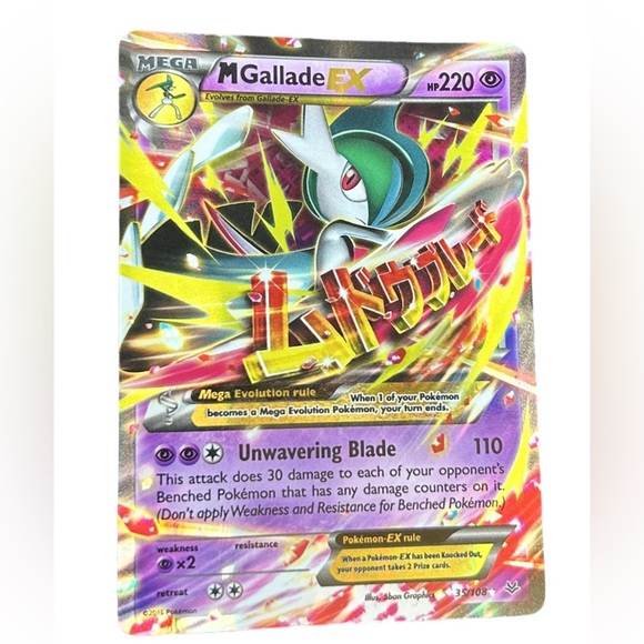 Pokémon 2015 XY Mega Gallade 35/108 EX Rare Card